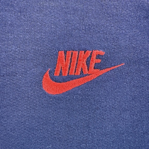 Vintage Nike Swoosh Hoodie Sweatshirt 80's Full Zip Track Jacket XL Blue Label - Picture 6 of 10